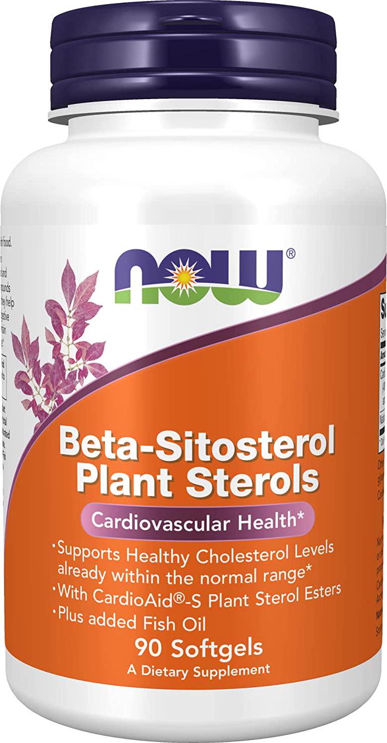 NOW Supplements, Beta-Sitosterol Plant Sterols with CardioAidÂ -S Plant Sterol Esters and Added Fish Oil, 90 Softgels