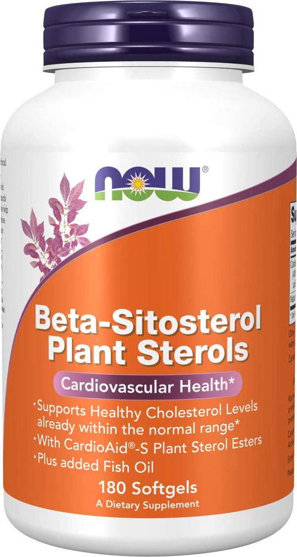 NOW Supplements, Beta-Sitosterol Plant Sterols with CardioAidÂ -S Plant Sterol Esters and Added Fish Oil, 180 Softgels