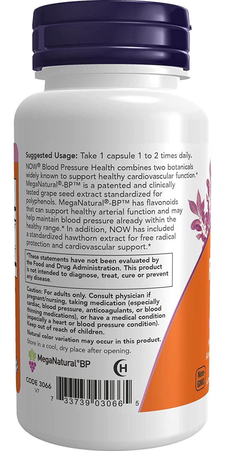 NOW Supplements, Blood Pressure Health with MegaNaturalÂ -BP , Cardiovascular Support*, 90 Veg Capsules