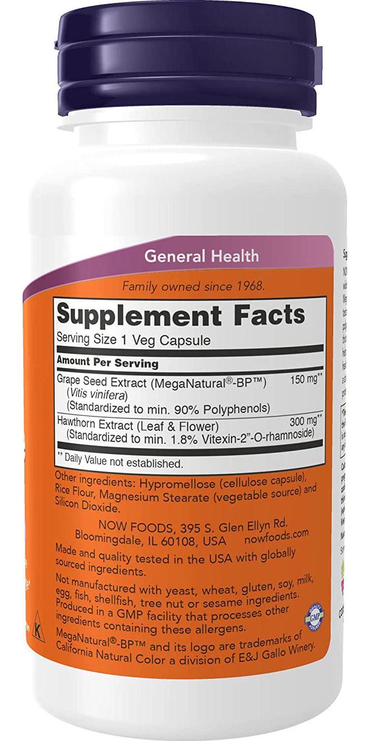 NOW Supplements, Blood Pressure Health with MegaNaturalÂ -BP , Cardiovascular Support*, 90 Veg Capsules