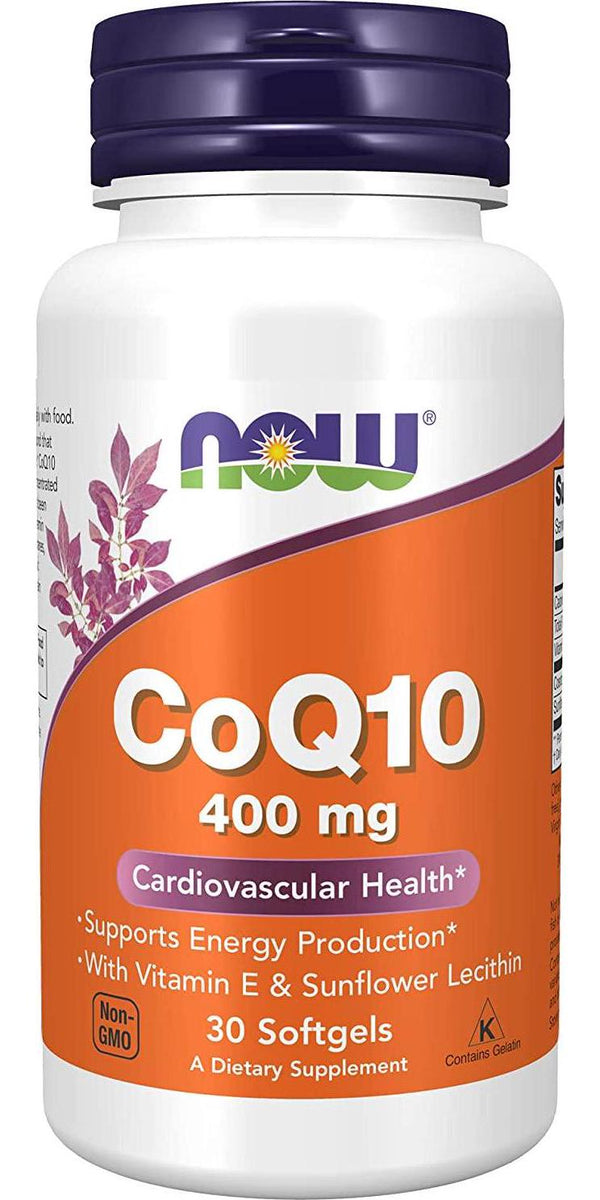 NOW Supplements, CoQ10 400 mg, Pharmaceutical Grade, All-Trans Form produced by Fermentation, 30 Softgels