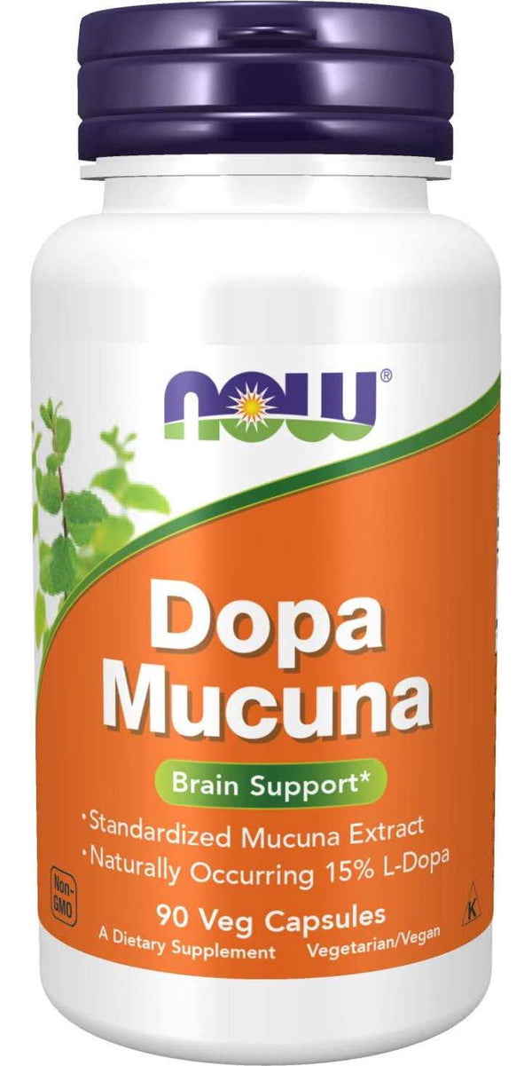 NOW Supplements, DOPA Mucuna, Standardized Mucuna Extract with Naturally Occurring 15% L-Dopa, 90 Veg Capsules