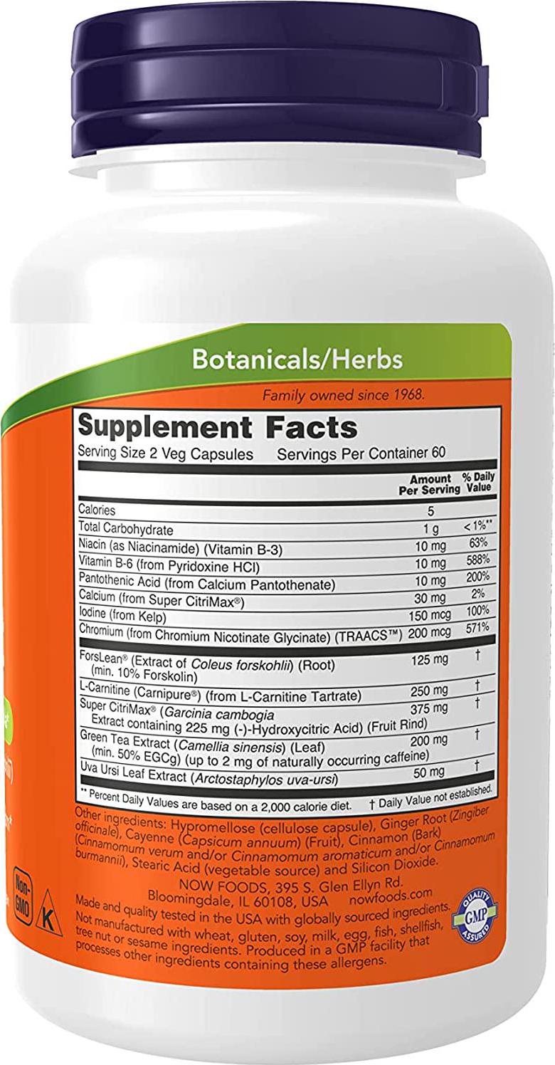 NOW Supplements, Diet Support with ForsLean (Coleus forskohlii), 120 Veg Capsules