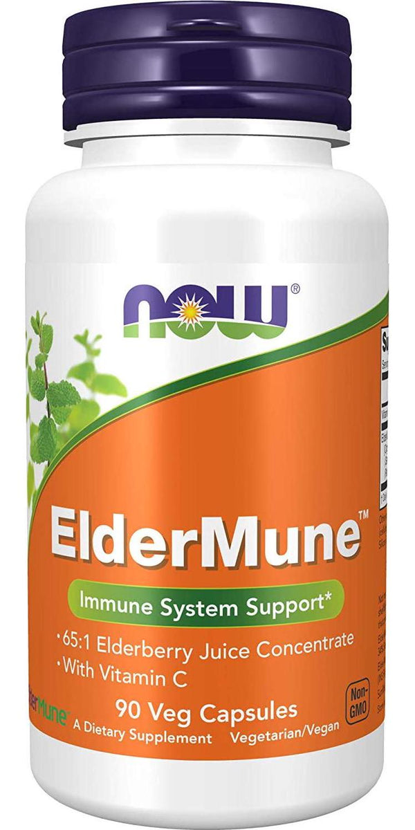 NOW Supplements, ElderMune 65:1 Elderberry Juice Concentrate With Vitamin C, Immune System Support, 90 Veg Capsules