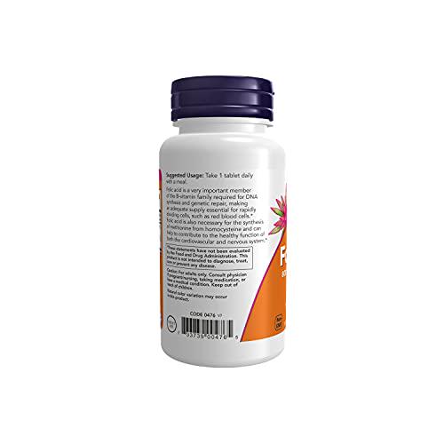 NOW Supplements, Folic Acid 800 mcg + B-12 (Cyanocobalamin) 25 mcg, B Complex Vitamin, 250 Tablets