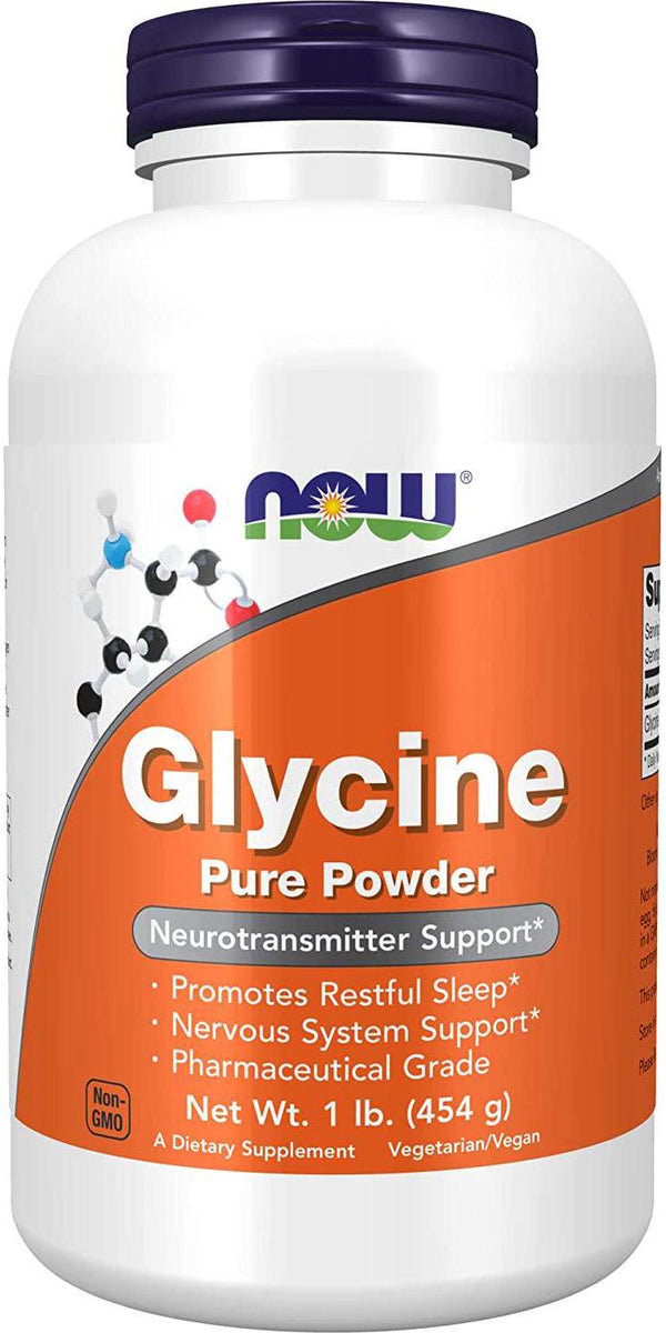NOW Supplements, Glycine Pure Powder, Promotes Restful Sleep*, Neurotransmitter Support*, 1-Pound