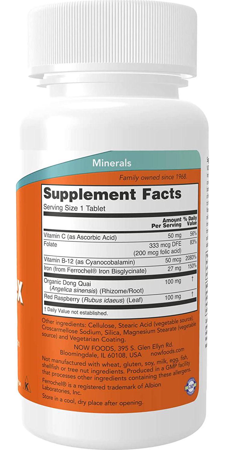 NOW Supplements, Iron Complex, Non-Constipating*, Essential Mineral, 100 Tablets