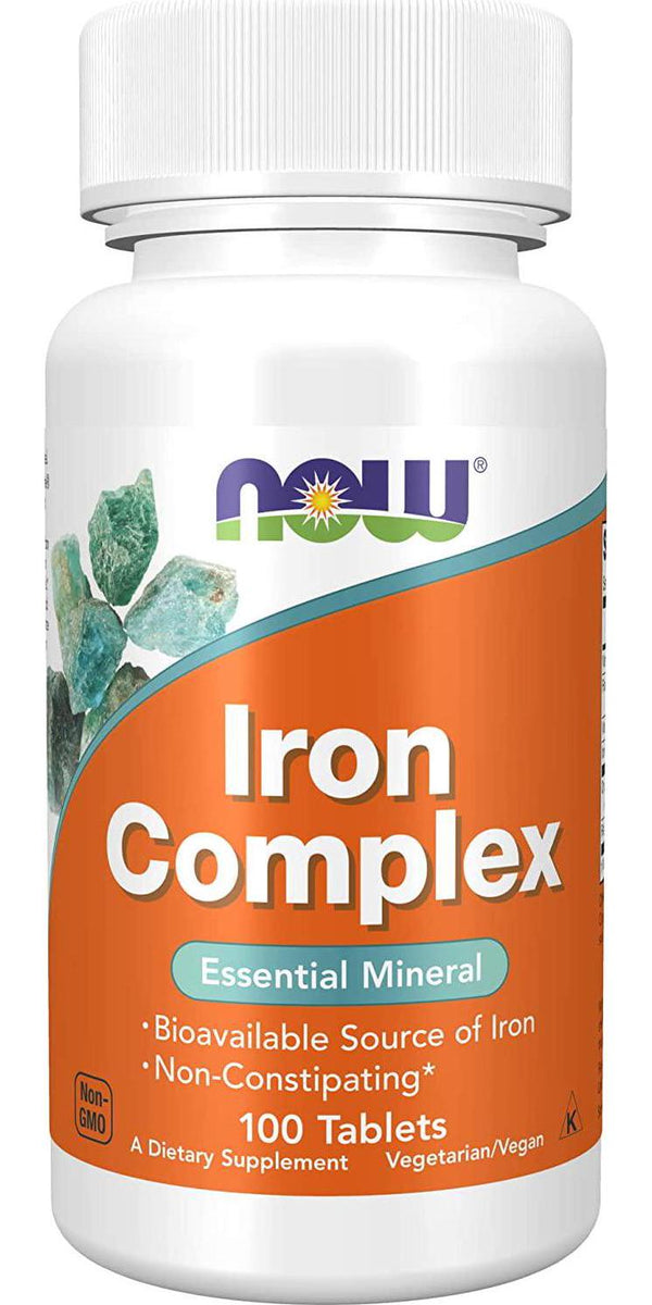 NOW Supplements, Iron Complex, Non-Constipating*, Essential Mineral, 100 Tablets