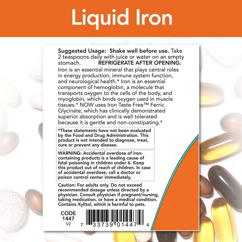 NOW Supplements, Iron Liquid, 8-Ounce