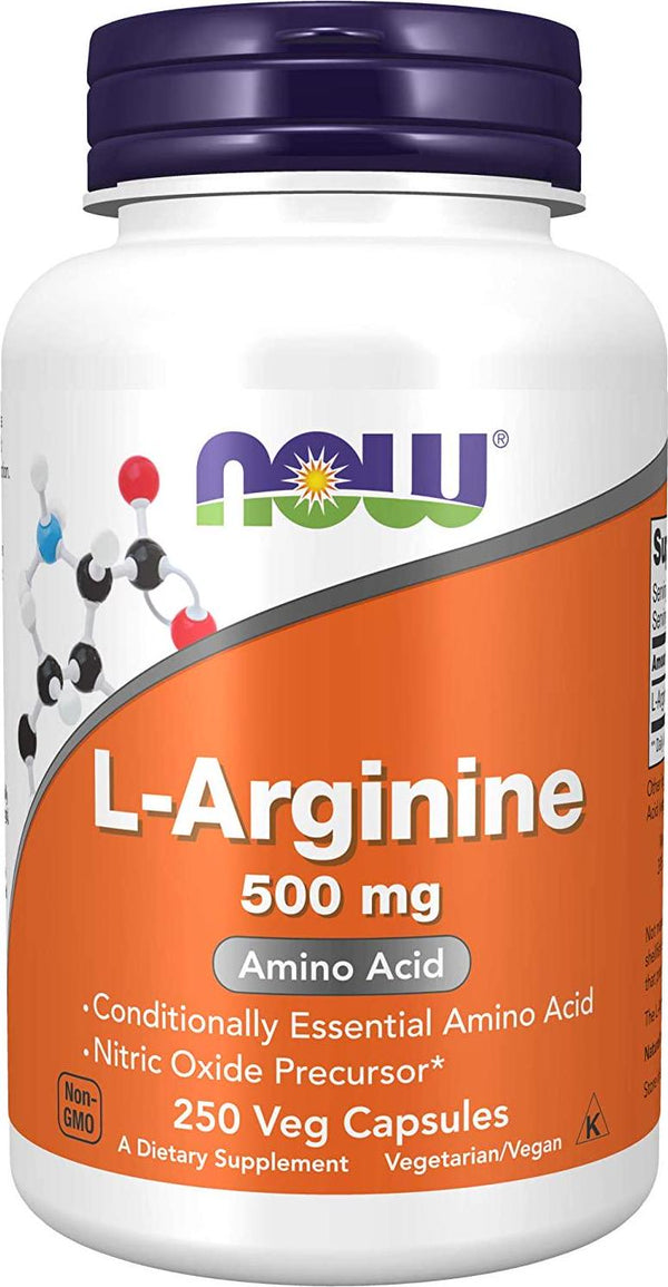 NOW Supplements, L-Arginine 500 mg, Nitric Oxide Precursor*, Amino Acid, 250 Veg Capsules