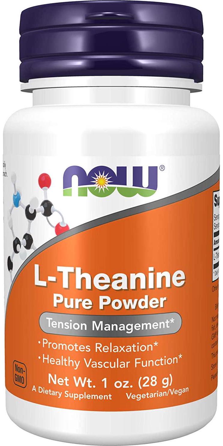 NOW Supplements, L-Theanine Pure Powder, 1-Ounce