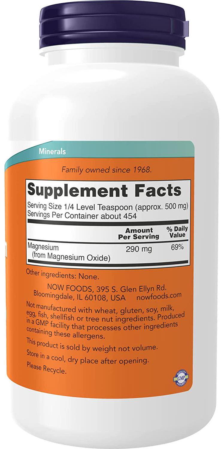 NOW Supplements, Magnesium Oxide, Enzyme Function*, Nervous System Support*, 8-Ounce