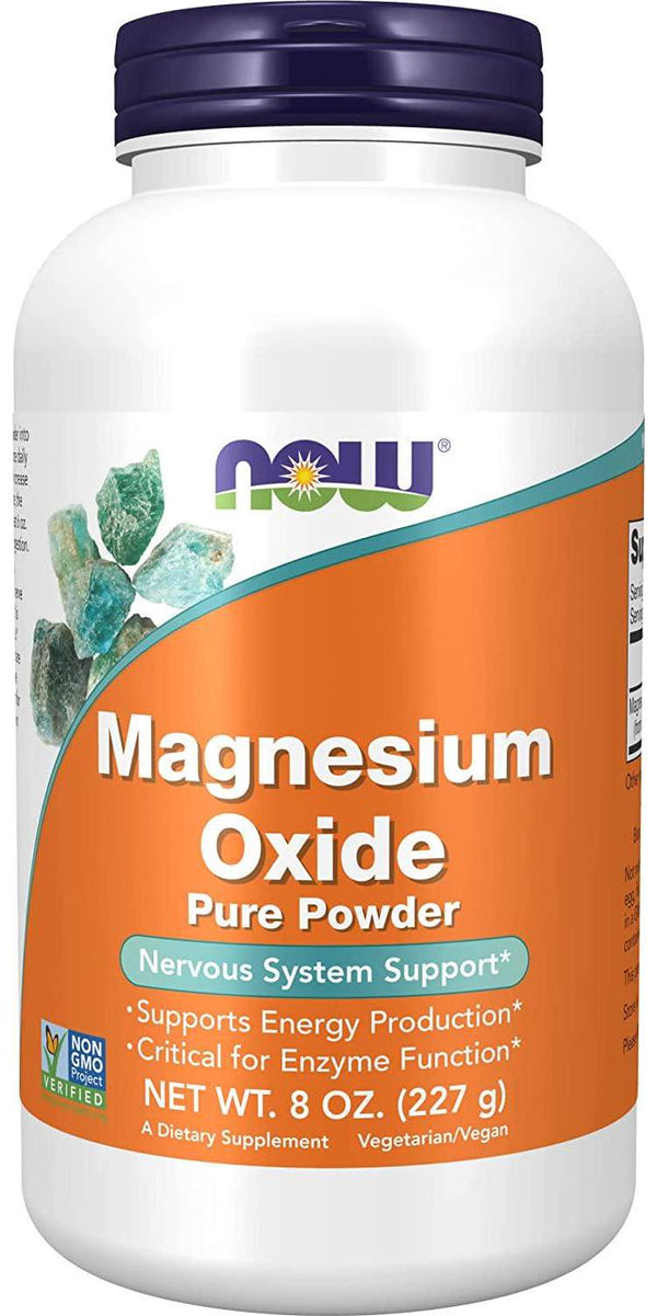 NOW Supplements, Magnesium Oxide, Enzyme Function*, Nervous System Support*, 8-Ounce