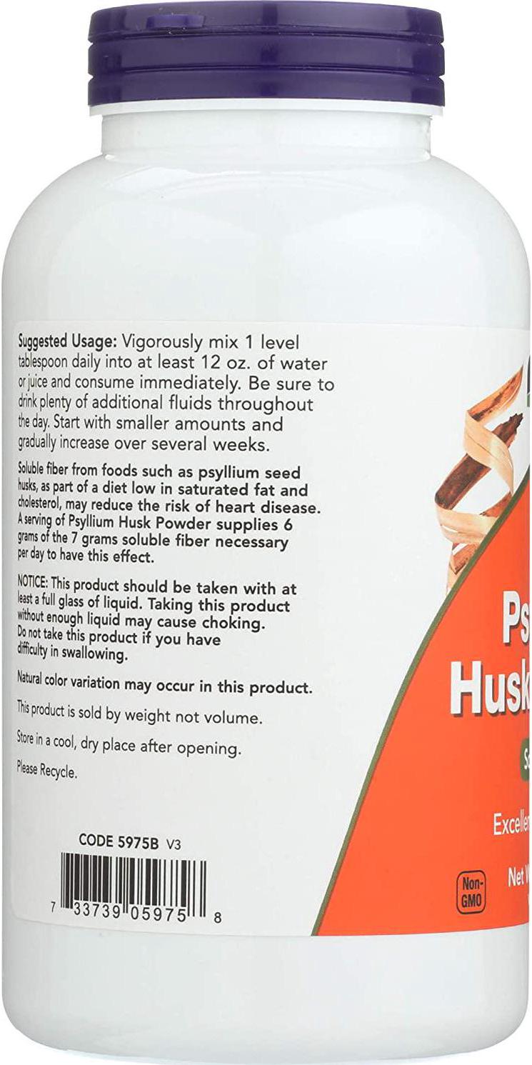 NOW Supplements, Psyllium Husk Powder, 12-Ounce