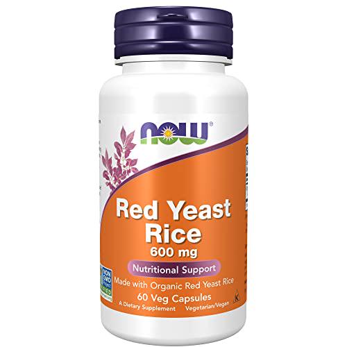 NOW Supplements, Red Yeast Rice 600 mg, Made with Organic Red Yeast Rice, 60 Veg Capsules