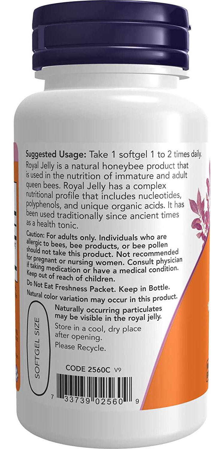 NOW Supplements, Royal Jelly 1000 mg with 10-HDA (Hydroxy-D-Decenoic Acid), 60 Softgels