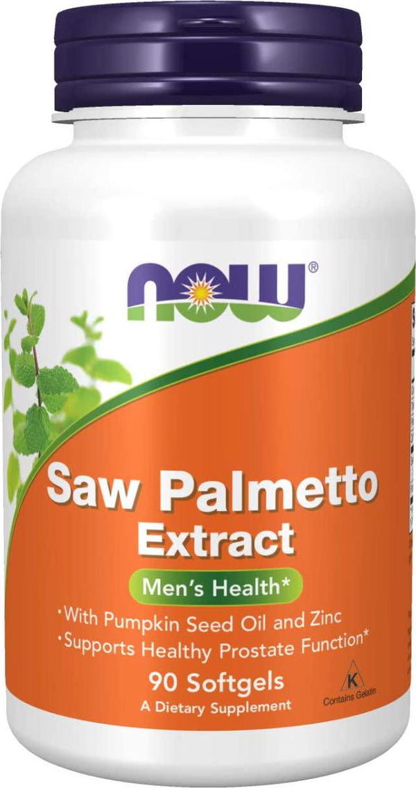 NOW Supplements, Saw Palmetto Extract with Pumpkin Seed Oil and Zinc, Men&#039;s Health*, 90 Softgels