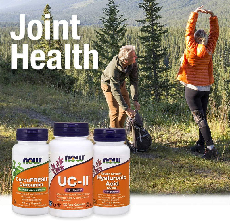 NOW Supplements, UC-II Advanced Joint Relief with Undenatured Type II Collagen, plus Hyaluronic Acid, Boron, Vitamin D-3, 60 Veg Capsules