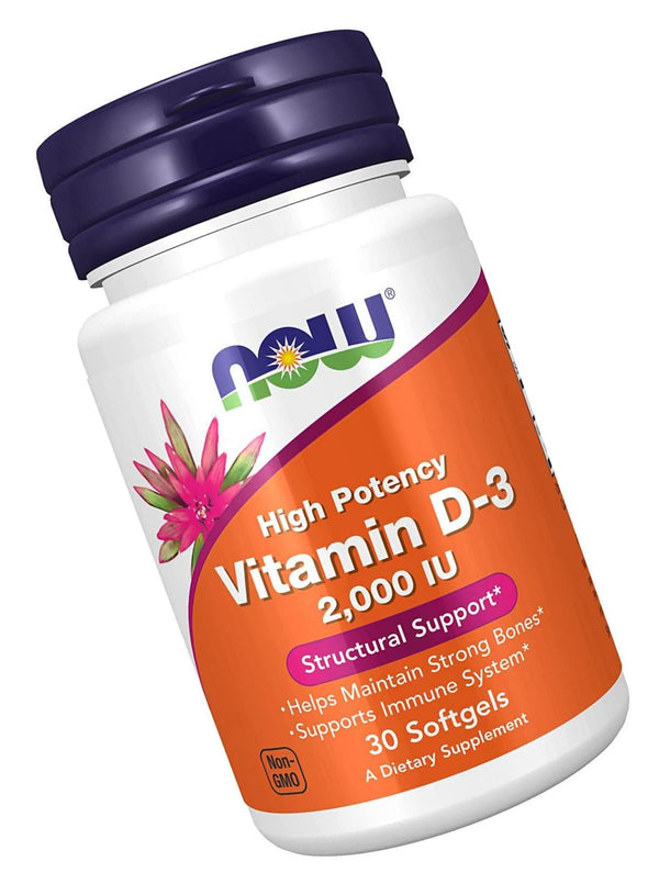 NOW Supplements, Vitamin D-3 2000 IU, 30 Softgels