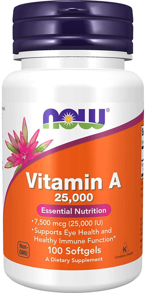 NOW Supplements, Vitamin A 25,000 IU, 100 Softgels