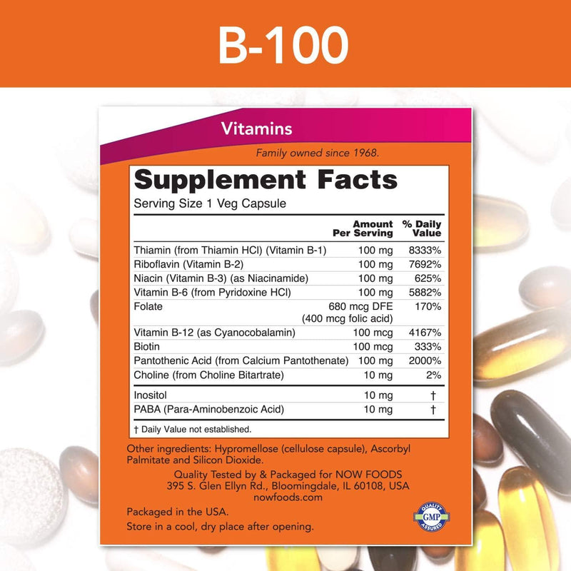 NOW Vitamin B-100,100 Capsules