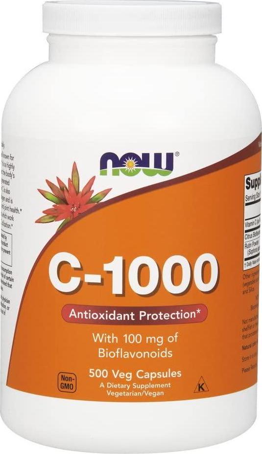 NOW Vitamin C-1000,500 Veg Capsules