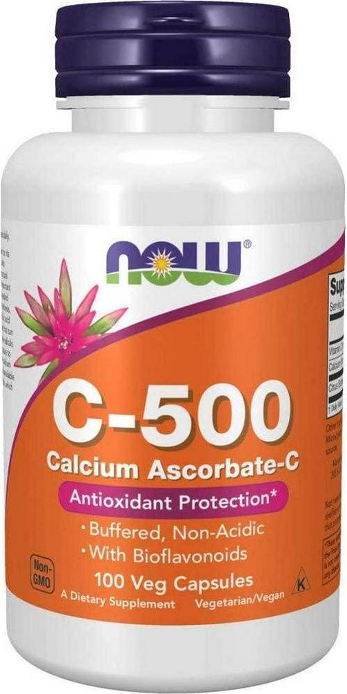 NOW Vitamin C-500 Calcium,100 Ascorbate Capsules