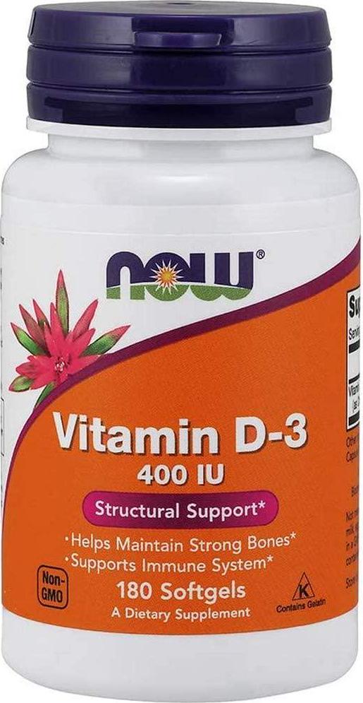 NOW Vitamin D-3 400 IU,180 Softgels