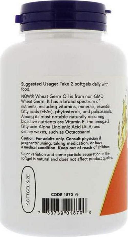 NOW Wheat Germ Oil,100 Softgels