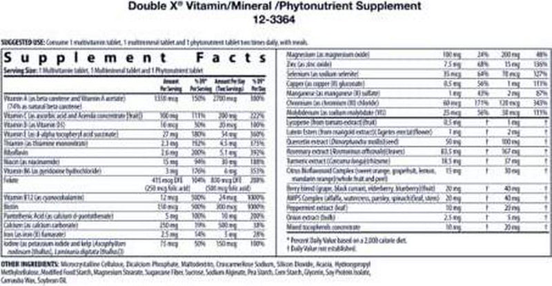 NUTRILITE DOUBLE X Multivitamin/Multimineral/Phytonutrient - 60 Tablets - 10-Day Supply/with Case.