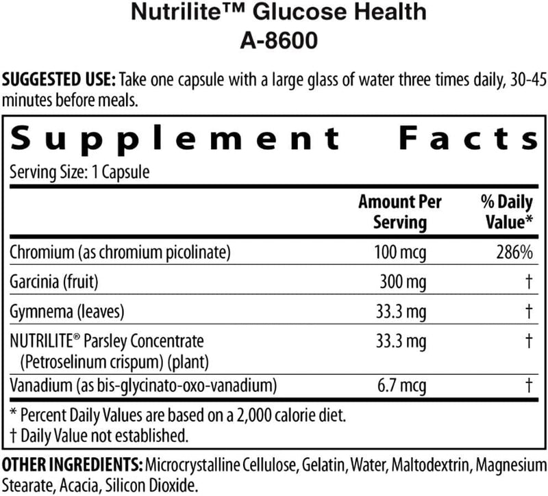 NUTRILITEÂ Glucose Health - Help your body use the energy in foods more efficiently (120 Capsules)