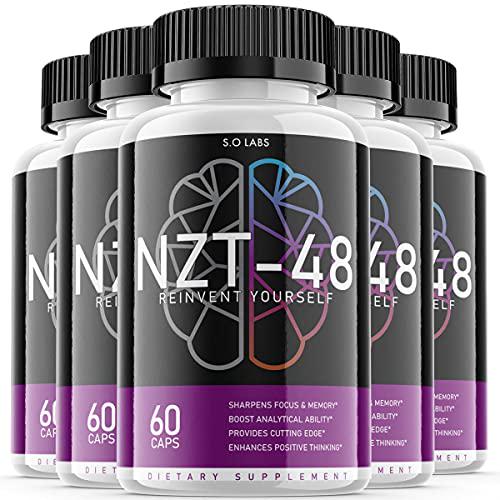 NZT 48 Limitless Pill Reinvent Yourself NZT-48 Focus Memory Brain Booster Supplement (5 Pack)