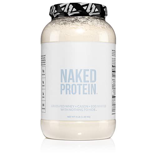 Naked Protein Powder Blend - Egg, Whey and Casein Protein Powder Blend, Only 4 Ingredients, Non-GMO, No Soy, Gluten Free, No Artificial Sweeteners, Flavors or Colors, Keto and Paleo Friendly - 3 LB