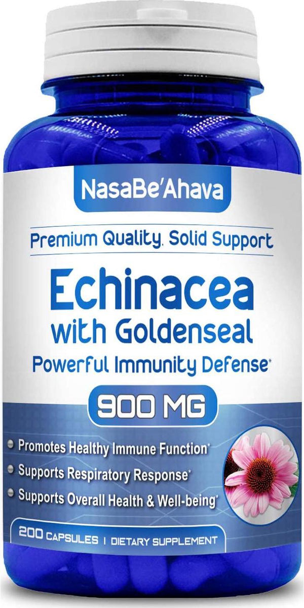 NasaBeahava Echinacea and Goldenseal 900mg 200 Capsules, Real Advanced Immune Support, Supports Respiratory Response, Supports Overall Health