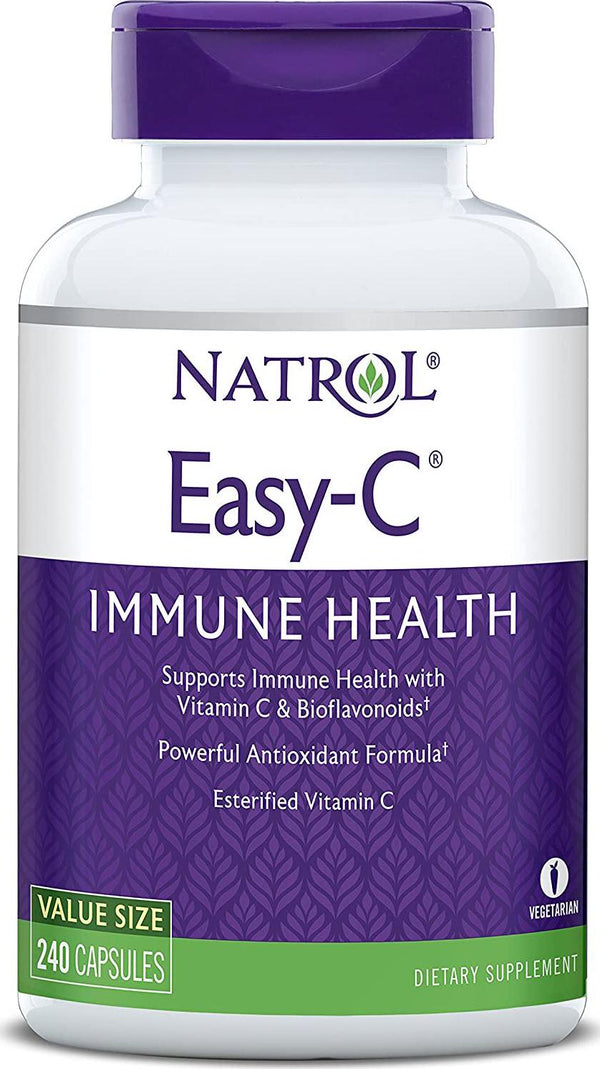 Natrol - Easy C Vitamin C with Bioflavonoids 500 mg. - 240 Vegetarian Capsules