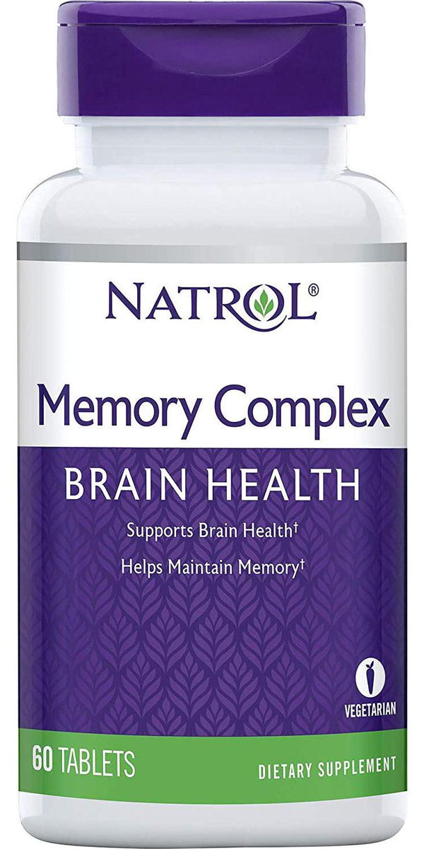 Natrol Memory Complex, Brain Health, 100% Vegetarian, 60 Count Tablets