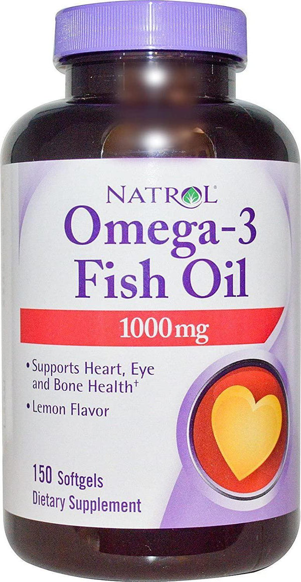 Natrol Omega-3 Fish Oil 1000mg, 150 Softgels (Pack of 2)