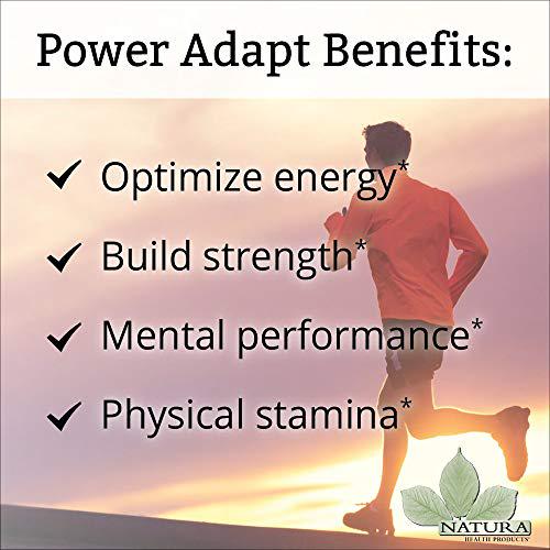 Natura Health Products - Power Adapt Energy and Stress Relief Supplement - Natural Herbal Extracts to Increase Stamina, Build Strength, and Promote Stress Protection - 60 Capsules