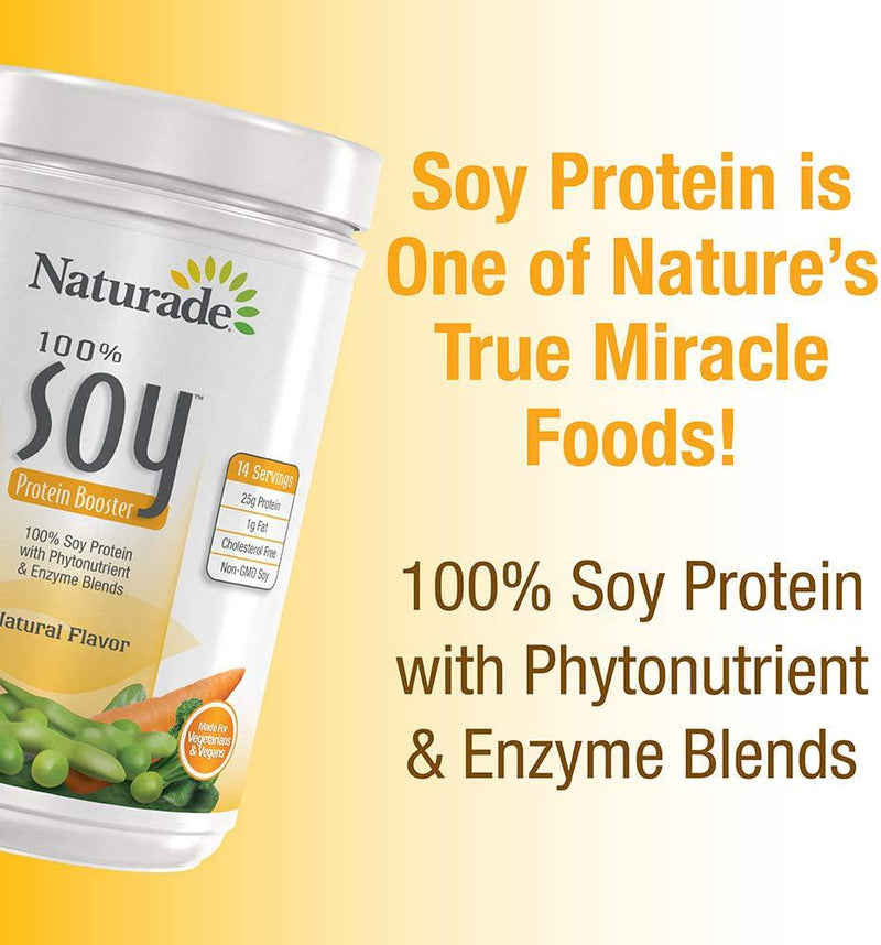 Naturade Soy Protein Booster, 100% Soy Protein with Phytonutrient and Enzyme Blends, 14.8 oz