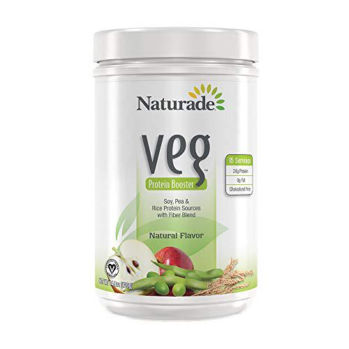 Naturade Veg All Natural Vegan Protein Powder Booster with Pea, Rice and Organic Soy Protein Powder for Vegan and Vegetarian Diets - Natural Flavor (14.8 oz)