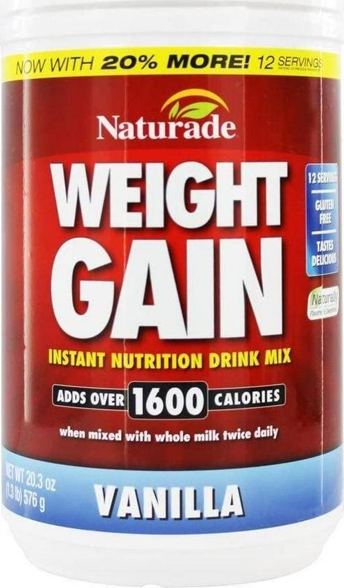 Naturade Weight Gain Instant Nutrition Drink Mix, Vanilla, 16.9 Oz