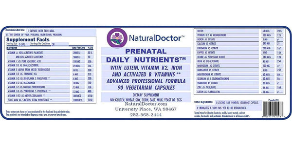 NaturalDoctor Prenatal Daily Nutrients, 90 Veg Caps