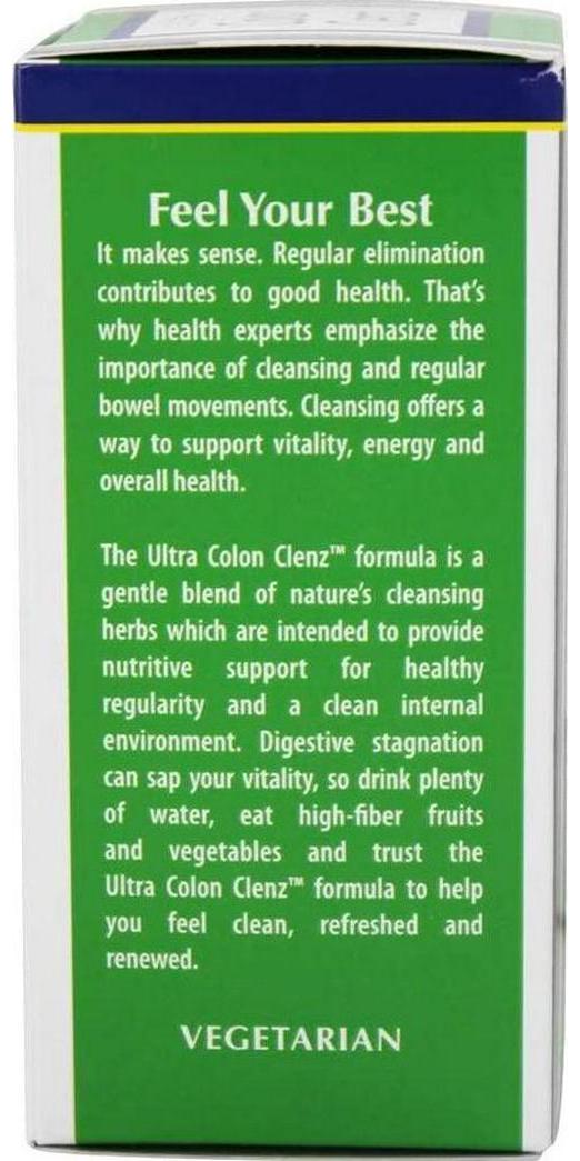 Natural Balance Ultra Colon Clenz | Herbal Cleansing and Regularity Formula for Overnight Support | 60 VegCaps, 60 Serv.