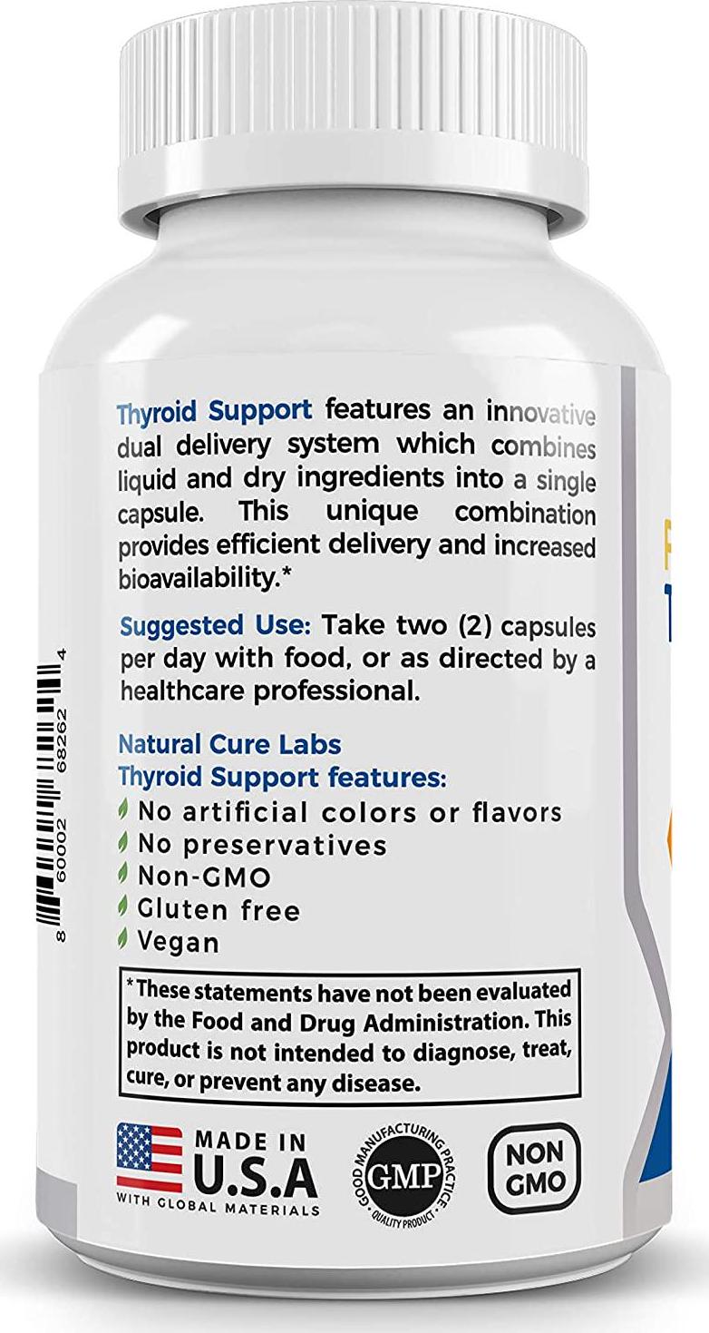 Natural Cure Labs Thyroid Support Dual Capsule, 60 Capsules
