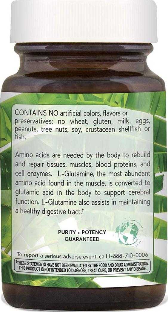 Natural Nutra L Glutamine 500 mg Capsules, BCAAs Amino Acids Supplement, Essential Muscle Builder, Recovery and Repair, Supports Memory, Focus, Brain and Gastrointestinal Health, 50 Caps