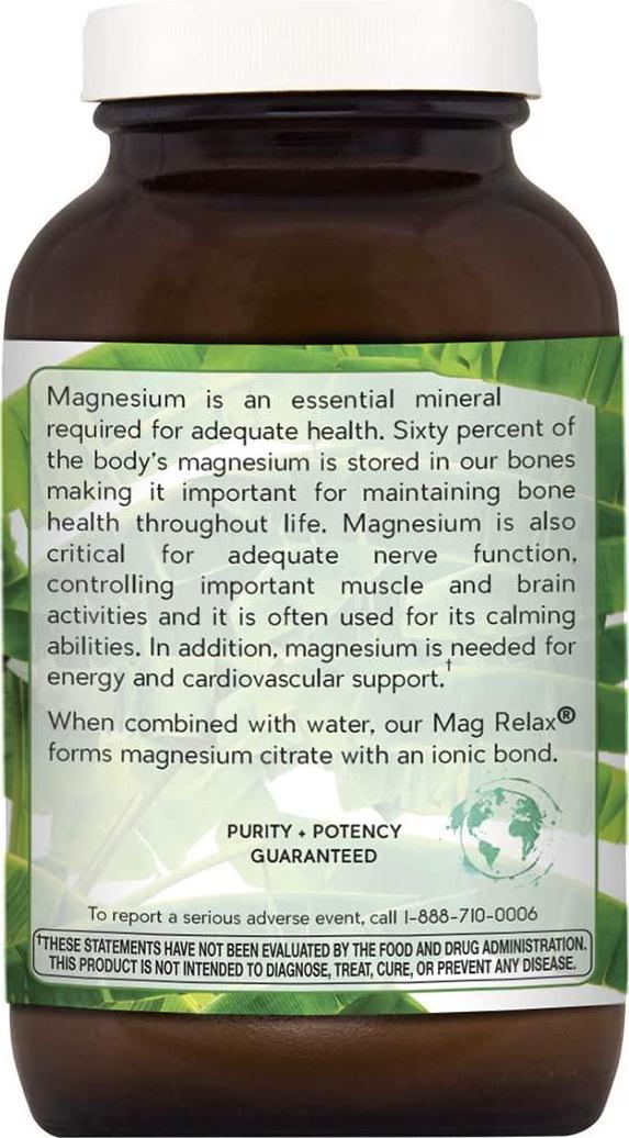 Natural Nutra Mag Relax Magnesium Powder (Carbonate to Citrate with Water), Supports Nerve, Bone and Cardiovascular Health Supplement, Calm, Relax Sleep, 5.6 Oz Refreshing Lemon Citrus Flavor, Powder