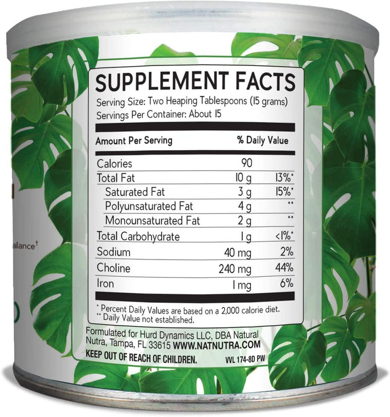 Natural Nutra Sunflower Lecithin Powder, Non GMO, Soy Free with Inositol, Omega 3-6 and Choline, 8 oz Vegan Supplement