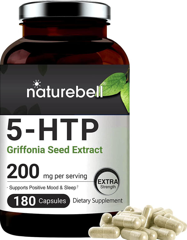 NatureBell 5HTP Supplement, 200mg Per Serving, 180 Capsules