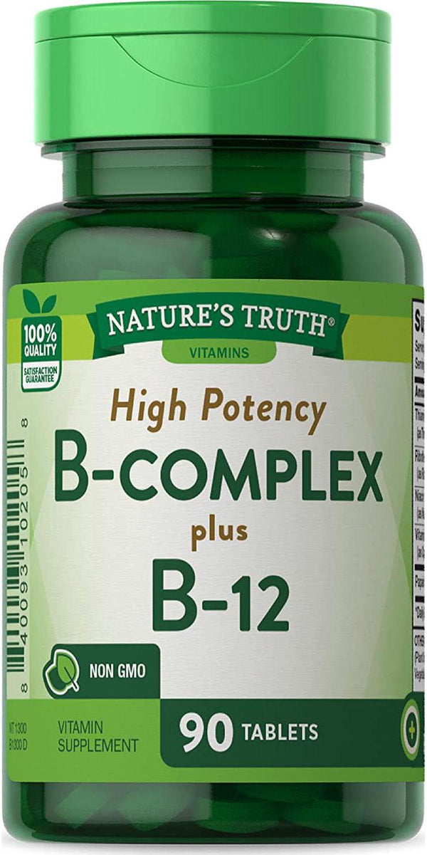 Nature&#039;s Truth High Potency B-complex Plus B-12 90, 90 Count (Pack of 3)