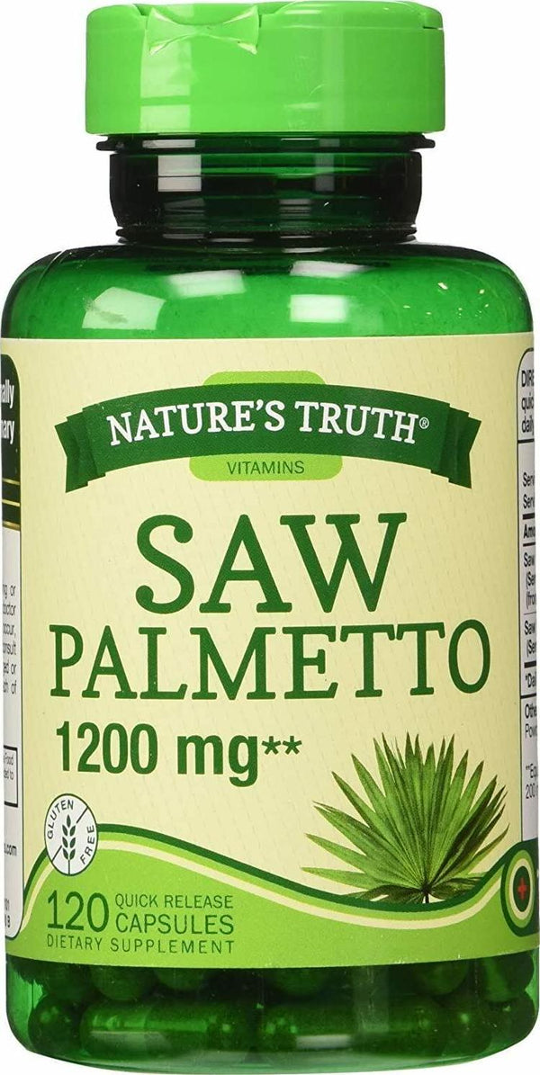 Nature&#039;s Truth Saw Palmetto 1200 mg Quick Release Capsules - 120 Capsules, Pack of 2
